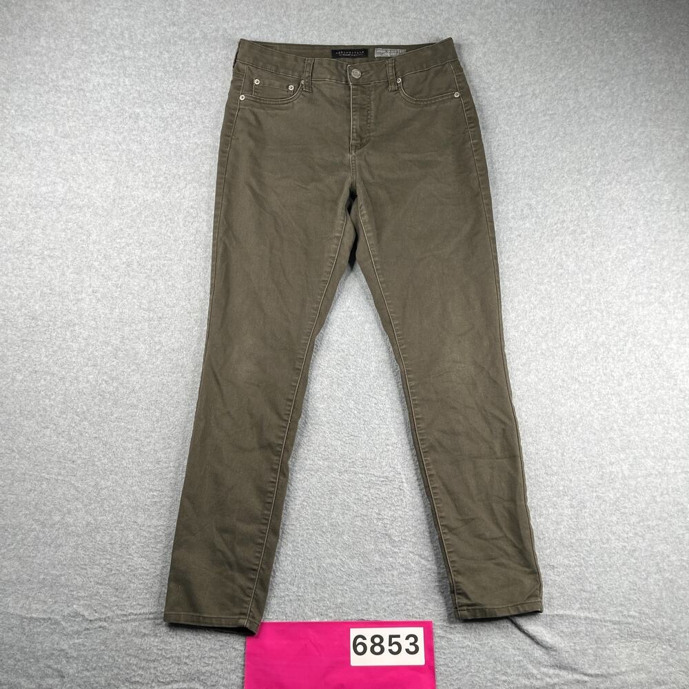 Aeropostale High Waist Jeggings Womens Size 8 Casual Green Stretch